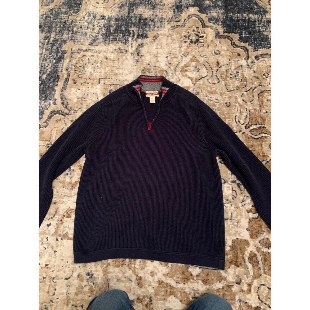 Vintage Eddie‎ Bauer Quarter Zip Pullover Mens Extra Large Blue Sport Shop